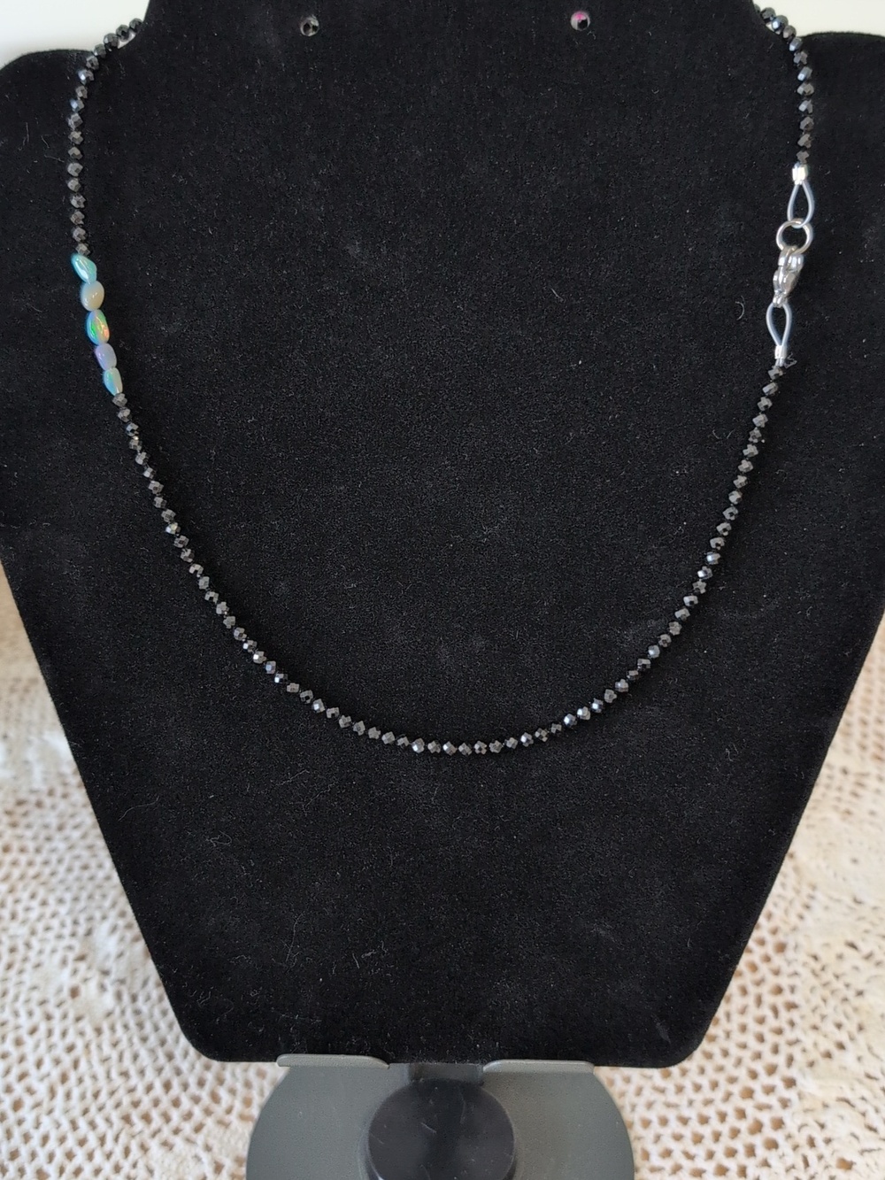 Handmade Spinel and Ethiopian Opal Necklace - Picture 4 of 4